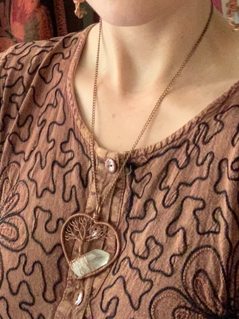 Copper Quartz wire wrap NECKLACE - Picture 2 of 3